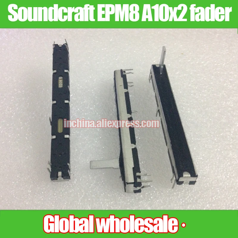Potenziometro A Scorrimento Dritto 4 Pezzi A10Kx2 Per Mixer Soundcraft Epm8/Lunghezza Gambo Resistori Variabili Fader Stereo Da 15Mm