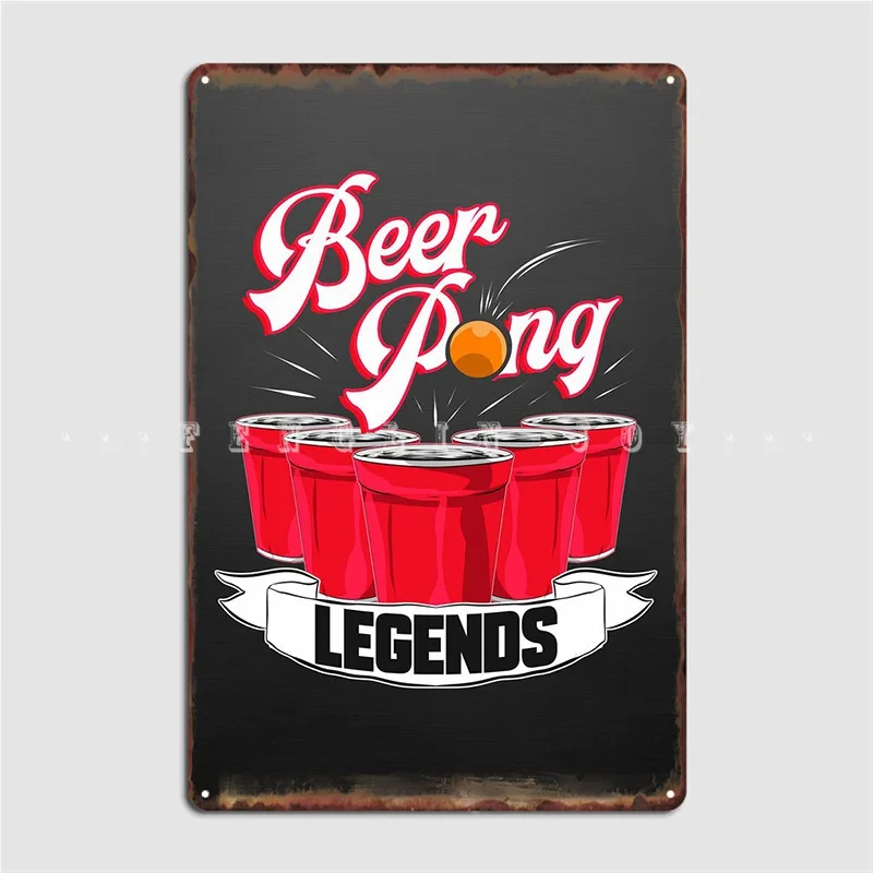 Beer Pong Drinking Game Metal Sign Cinema Kitchen Vintage Wall Platform Club Bar Tin Sign Poster