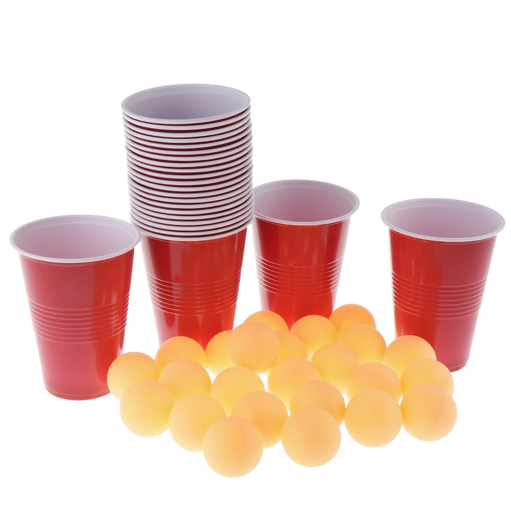 Cray Fun Game Pong Beer Balls Set Include 24 Tazze + 24 Palline, Plastica