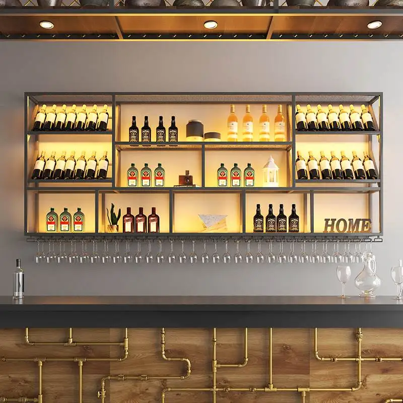 Display Wine Bar Cabinet Bottle Counter Reception Corner Modern Liquor Bar Cabinet Designer Porta Bottiglie Vino Bar Furniture