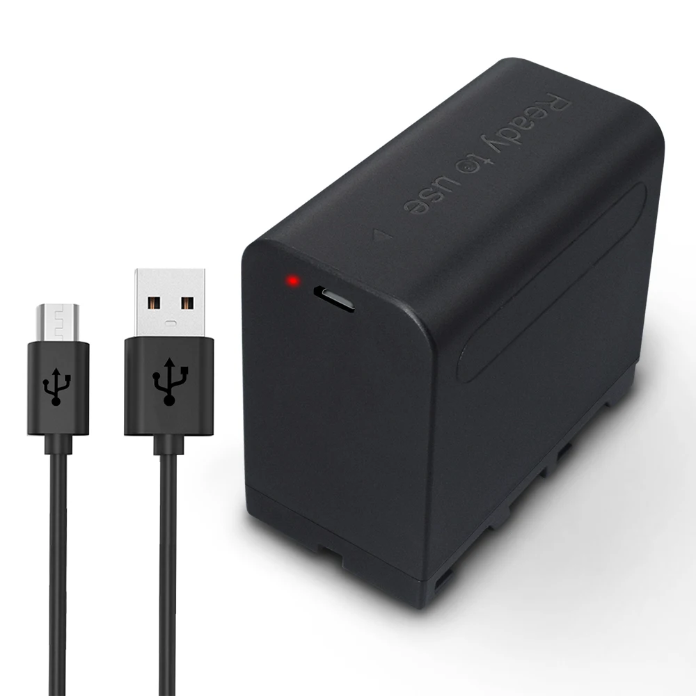 Np-F970 Np-F960 Np-F960Pro Np-F970Pro Batteria Con Ricarica Usb Per Sony Plm-100 Ccd-Trv35 Mvc-Fd91 Mc1500C L50