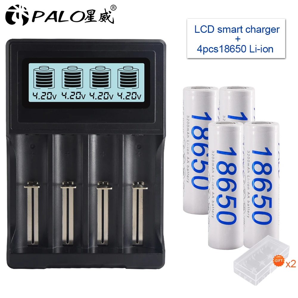 Palo 18650 3.7V Li-Ion Battery Charger Per 14500 18650 Li Batteria Agli Ioni Di 3.7V 18650 Batterie Al Litio Ricaricabile 18650 Batteria