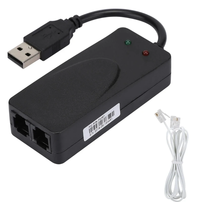 Modem Fax Usb 2.0 56K, Modem Esterno 56K, Modem Dati Fax Vocale Esterno Con Connessione Remota Usb 56K Adatto Per Win7 Win8 Xp