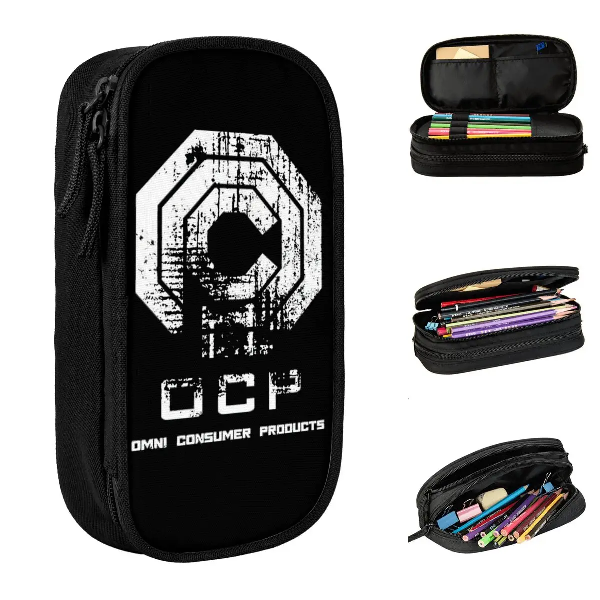 Classic Movie Robocop Ocp Pencilcases Pen For Student Big Capacity Bags Studenti School Zipper Stationery