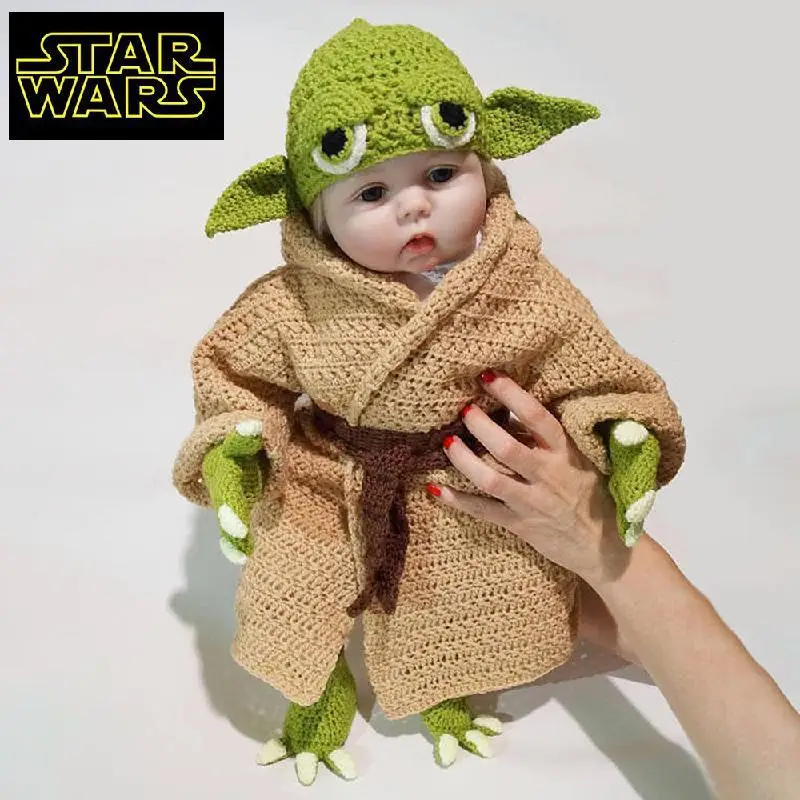 5 Pz/Set New Baby Yoda Set Di Vestiti Per Bambini Crochet Yoda Costume Neonato Yoda Fotografia Puntelli Abbigliamento Per Cartoni Animati Per Bambino