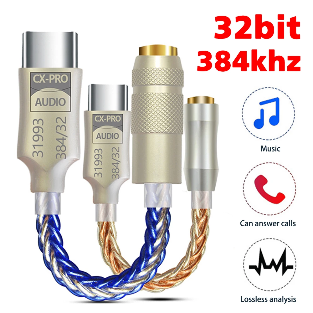 Cx31993 Digital Audio Decodifica Hifi Usb Dac Tipo-C A 3.5Mm Amplificatore Per Cuffie Audio Decoder Converter Adattatore Per Telefono Mobile