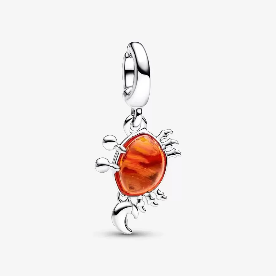2023 Nuovo Argento Sterling 925 Sirenetta Sebastian Crab Ciondola Charm Fit Bracciale Pandora Ciondolo Smaltato Giallo Gioielli Fai Da Te