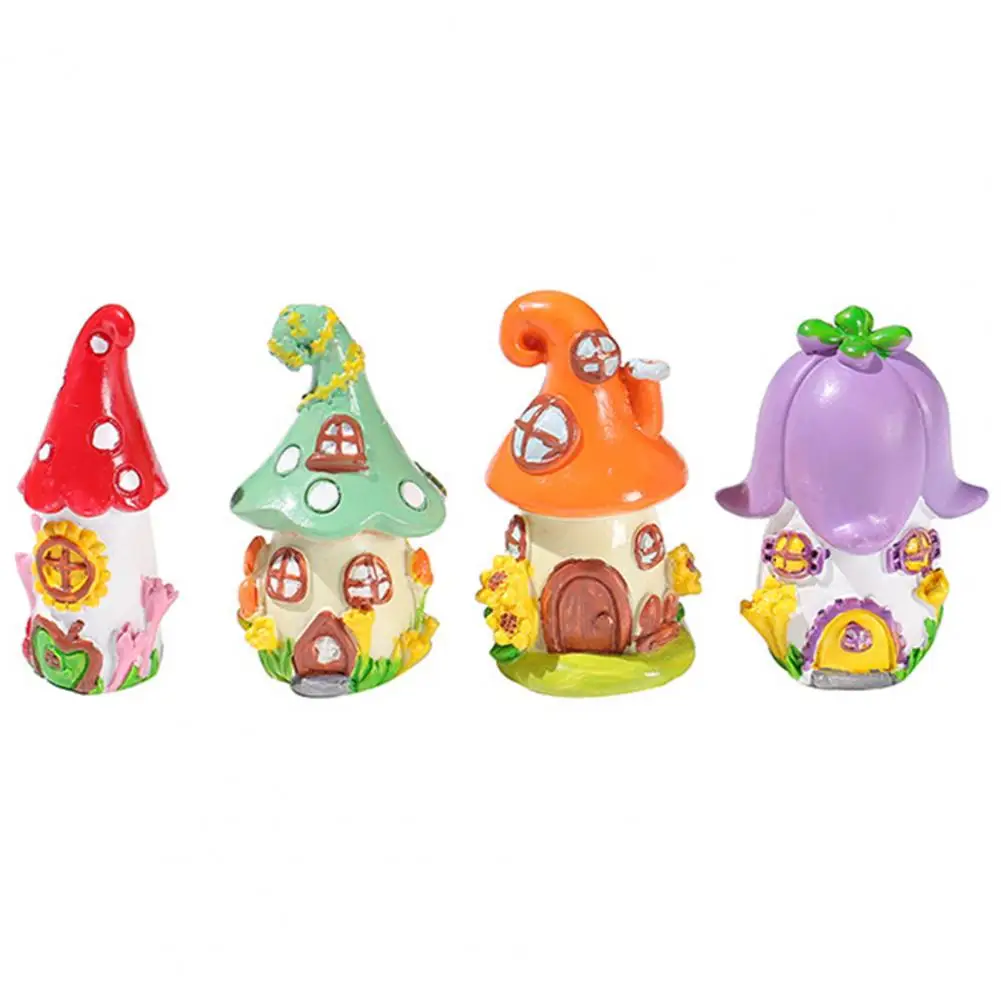 Mini House Desktop Ornament 3D Resin Craft Fairy Garden Fungo Cottage Desktop Miniature Garden Room Decor Accessori Per La Casa