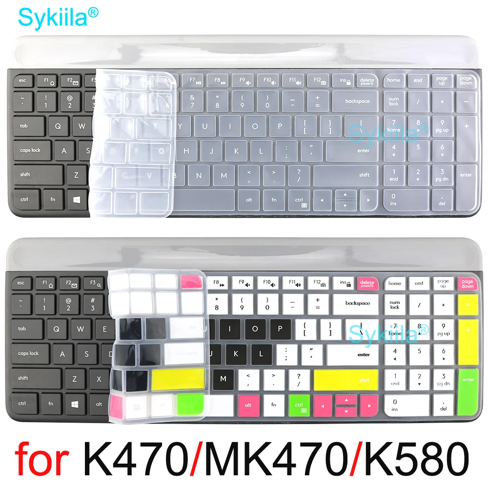 Mk470 Cover Per Tastiera Per Logitech Mk470 K470 K580 Set Cablato Custodia Protettiva In Silicone Pellicola Inglese Accessori Neri Colorati