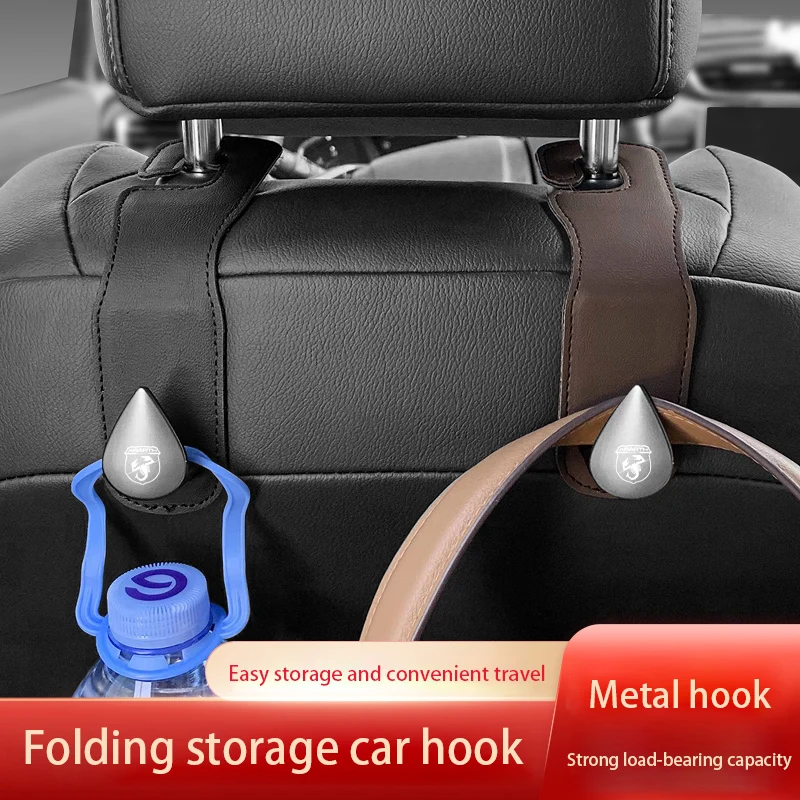 Per Fiat Abarth 595 Abarth 500 Abarth 124 Spider Car Leather Car Seat Back Hook Clips Auto Storage Interior