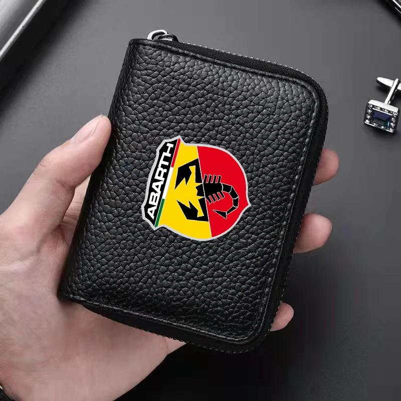 Borsa In Vera Pelle Patente Di Guida Porta Biglietti Da Visita Portafoglio Per Fiat Abarth 595 Abarth 500 Abarth 124 Spider Accessori Per Auto