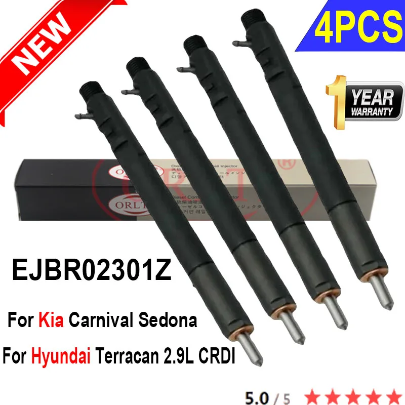 Iniettore Motore Diesel 4Pcs Ejbr02301Z 33800-4X500 Iniettore 338004 X500 Per Hyundai Kia Carnival Ii 2.9 Crdi Cat