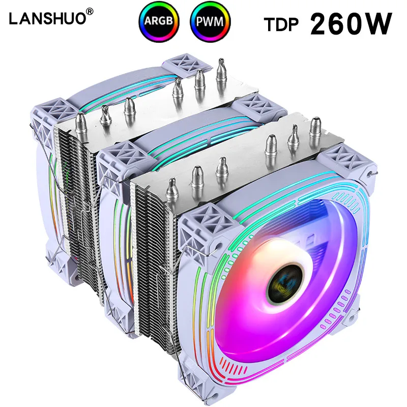 Dual Tower High Performance 6 Heat Pipe Cpu Radiatore Argb120Mm Pwm Ventola Per 115X 1200 1700 1356 1366 X99 2011 Am4Cpu Raffreddamento Fa