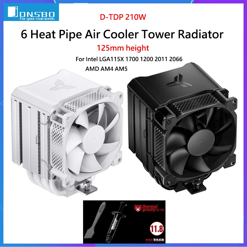 Jonsbo Hx6210 Cpu Cooler 6 Heat Pipe Air Cooler Tower Radiatore Raffreddamento Raffreddato Ad Aria Per Intel Lga1700 115X 1200 2011 Amd Am4 Am5