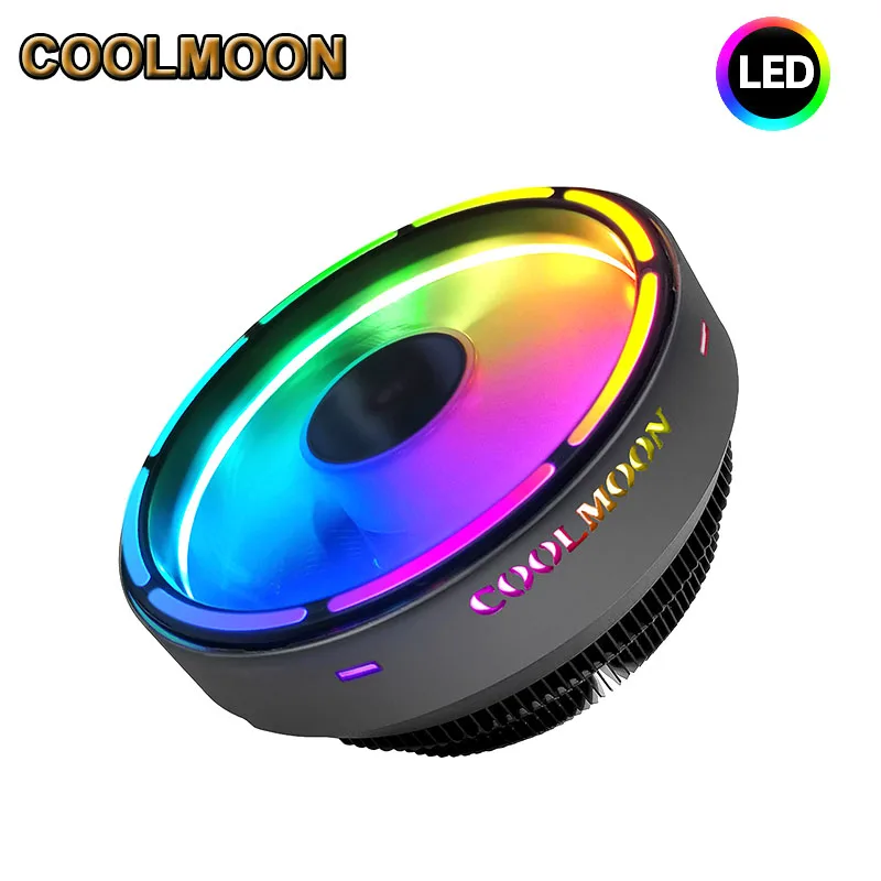 Coolmoon Argb Cpu Cooler Per Intel Lga115 ×/Lga775,Amd Fm2/Fm1/Am3/Am4/Am2/940/939/, Ventola Di Raffreddamento Cpu A Basso Profilo Per Computer Deskto