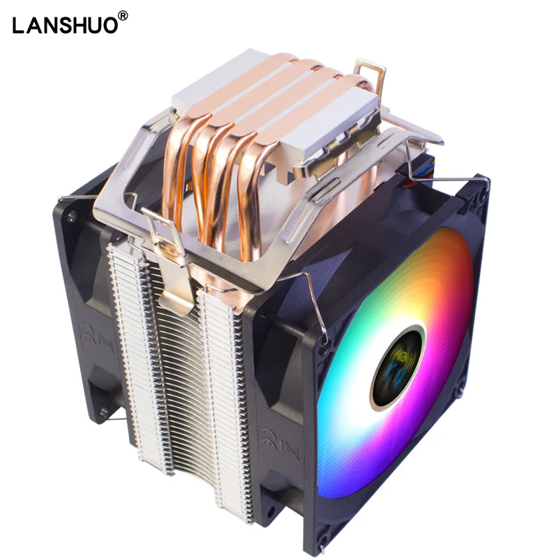 Lga X79 X99 2011 Cpu Cooler 4 Copper Tube Pwm Rgb Ventola Ultra Silenziosa Universale Lga 775 1155 1356 1366 Amd3 Am4 1200 1700 Ventola Cpu