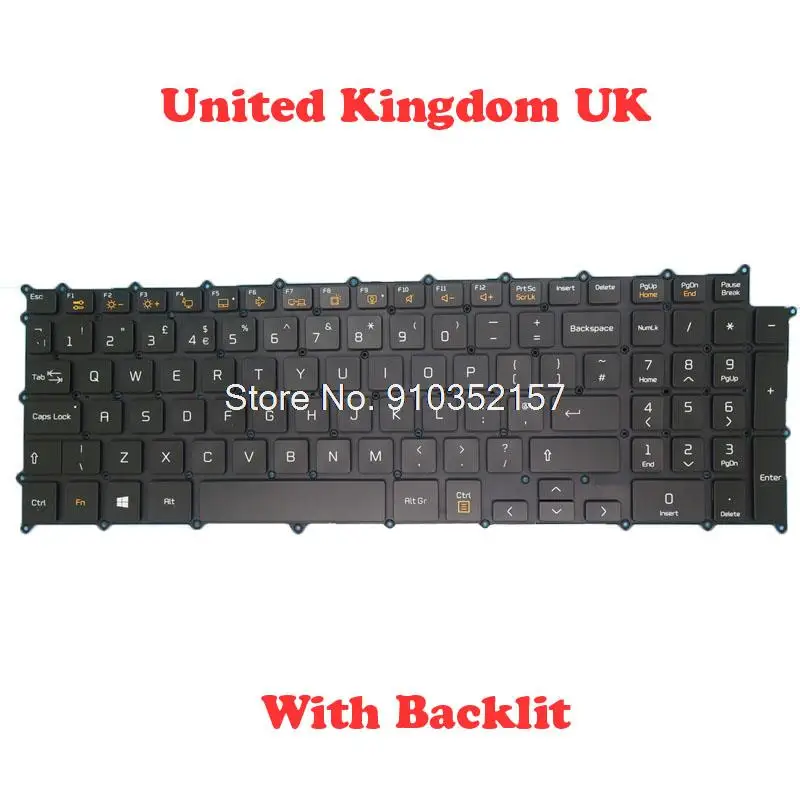 Tastiera Retroilluminata Del Regno Unito Per Lg Gram 17 17 Z90N Series Muslimex 19A6A-Uk Kt01-19A6Ak03Uk Kt01-19A6Ak03Ukra000 Regno Unito Regno Unito 
