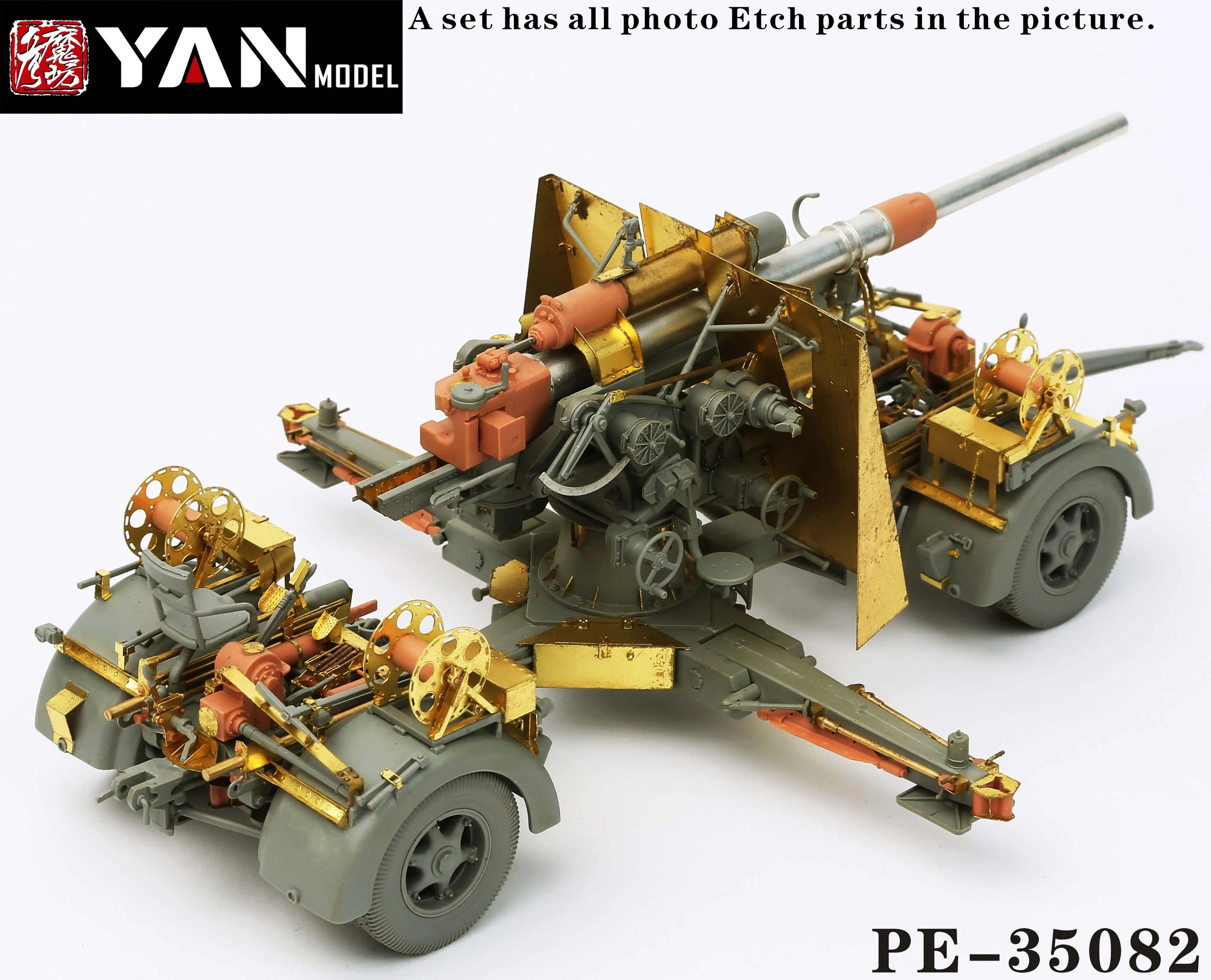 Yan Modello Pe-35082 1/35 Cannone Super 88Mm "88Mm Flak 36/37 Per Border Modello Bt013