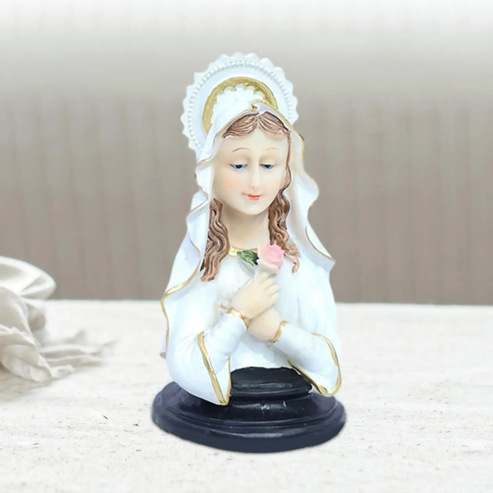 Statuetta In Resina Mary Statue Crafts Lady Of Grace Per Ripiano Scrivania