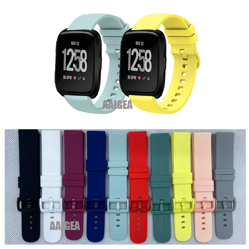 New Silicone Sports Soft Band Strap For Fitbit Versa 2 / Versa Lite / Versa 1/ Se Replacement Wristbands 20/22Mm