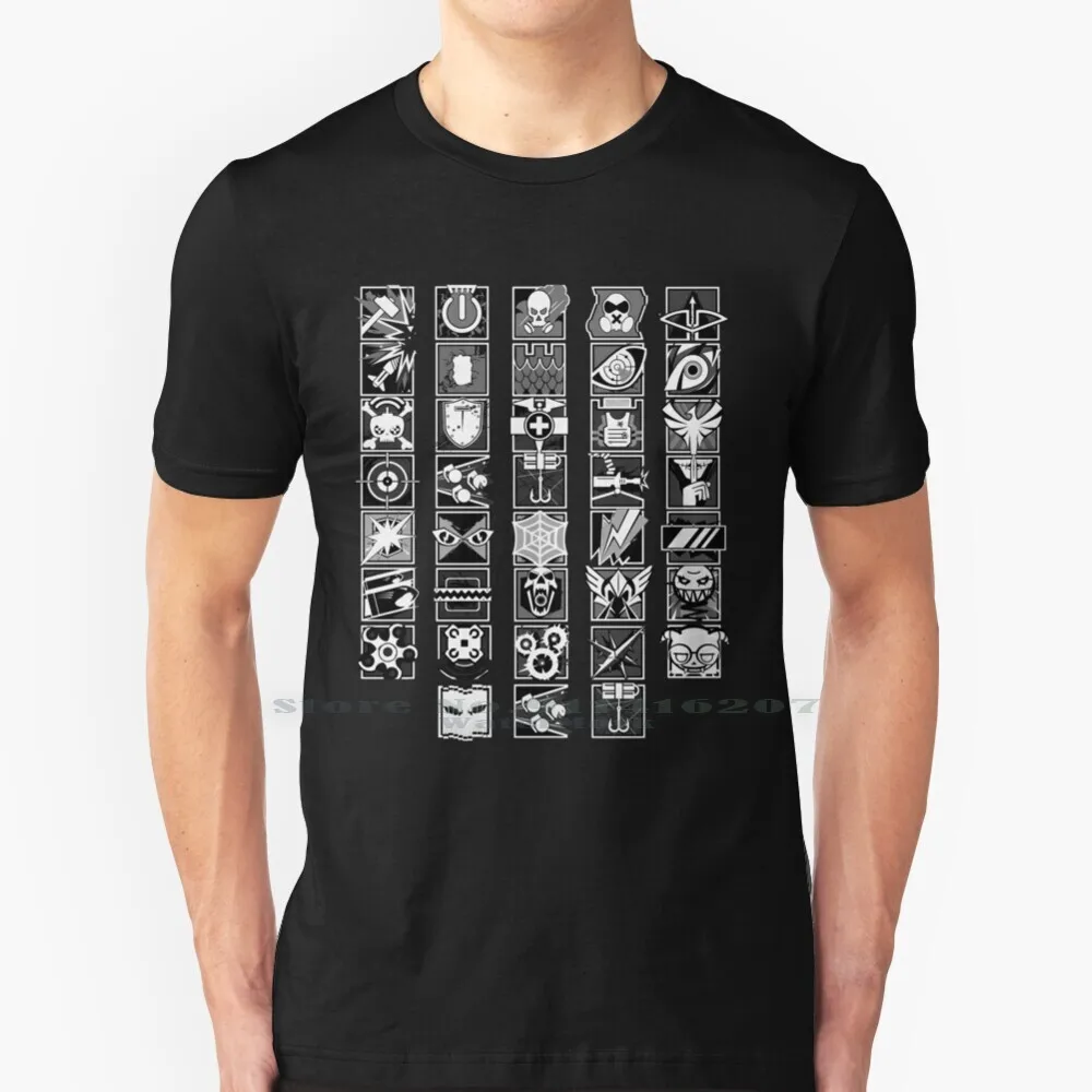 Emotions Face Rainbow Six Lord Siege Game Art For Fans T Shirt 100% Puro Cotone Rainbow Six Rainbow Game Siege Rainbow Six