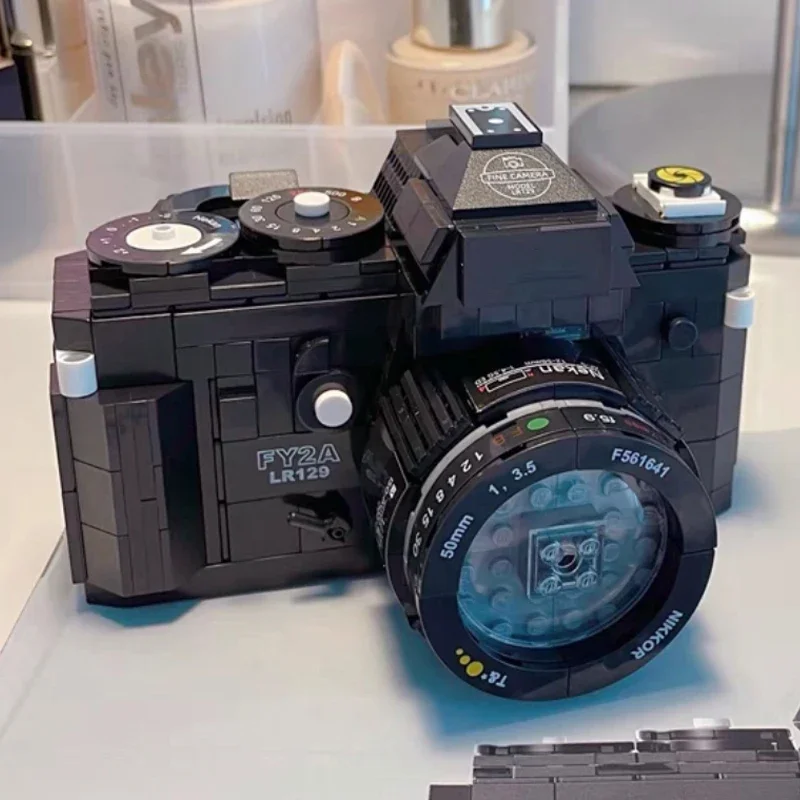 Black Advanced Digital Slr Camera 3D Model Diy Mini Blocks Mattoni Che Costruiscono Video Machine Portatili Giocattoli Creativi Per Bambini