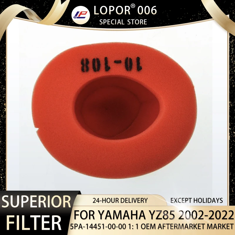 Filtro Aria Filtro Aspirazione Moto Per Yamaha Yz85 P,R,S,T,V,W,X,Y,Z,A,B,D,E,F,G,H,J,K,L,M 02-21 Yz85N,P 22-23
