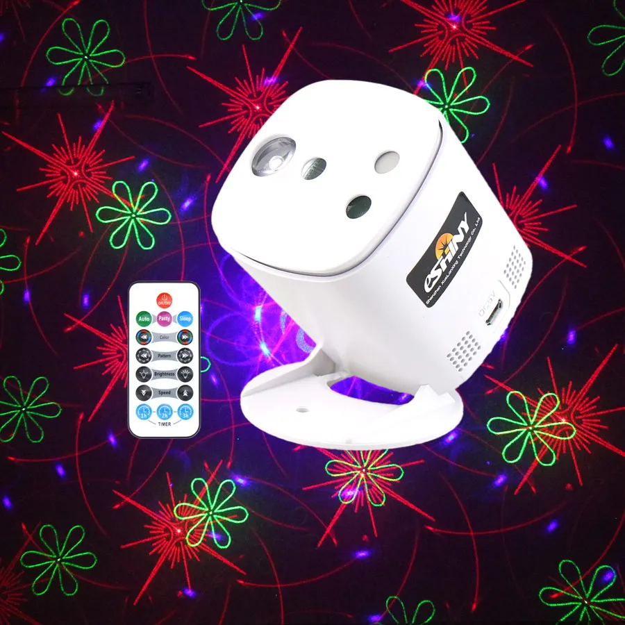 Eshiny Rg/Rgb Laser 64/Stars/96 Modelli Dj Disco Light Party Projector Led Bar Dance Room Effetto Scenico Mini Lampada Usb Z9N7