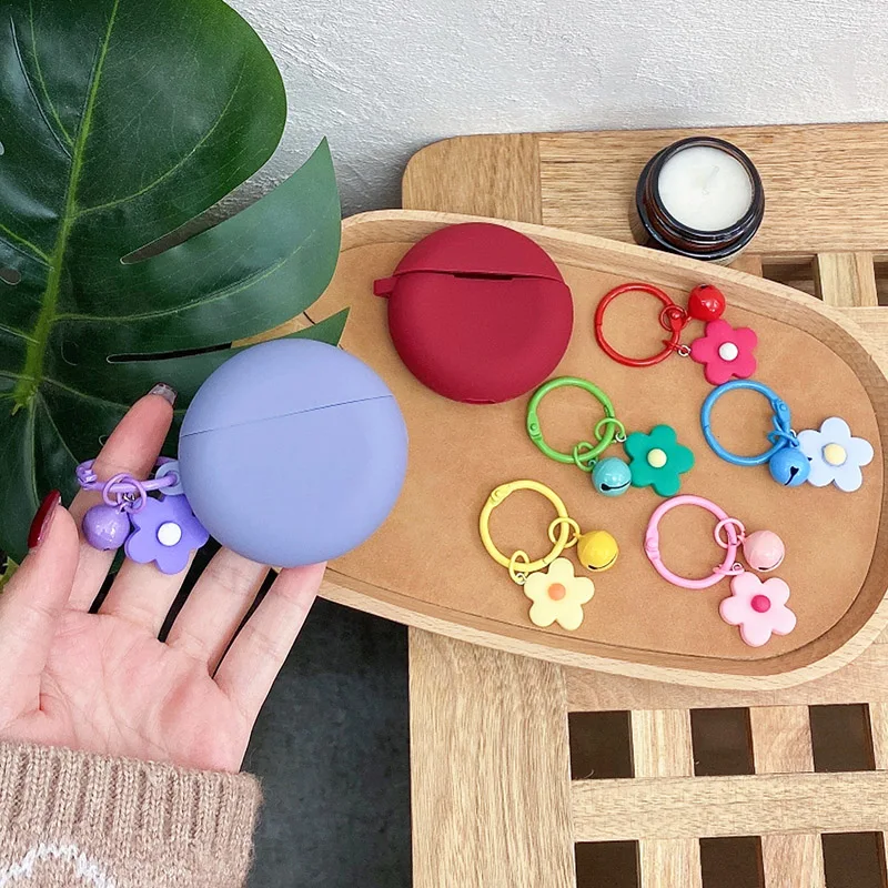 Silicone Case For Huawei Freebuds 4I Case Luxury Flower Earphone Cover Cute With Keychain Accessories Protect Case Fundas