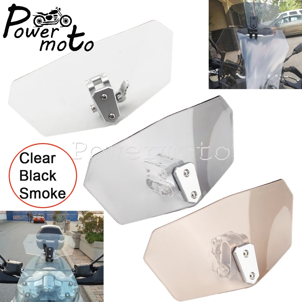 Estensione Parabrezza Moto Parabrezza Deflettore Vento Per Harley Honda Cb Yamaha Yzf Suzuki Kawasaki Vulcan Bmw F800 R1200Gs