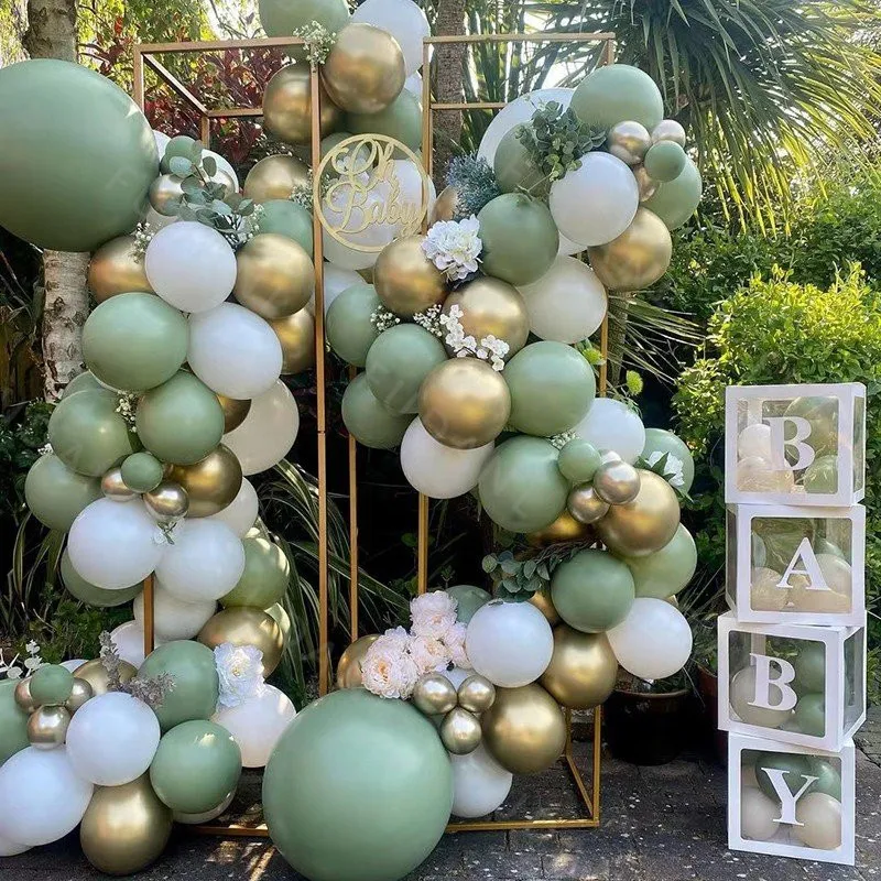 Kit Ghirlanda Arco Palloncino Verde Avocado Palloncini In Lattice Oro Cromo Bianco Per Decorazioni Per Feste Di Nozze Compleanno Fai Da Te Baby Shower