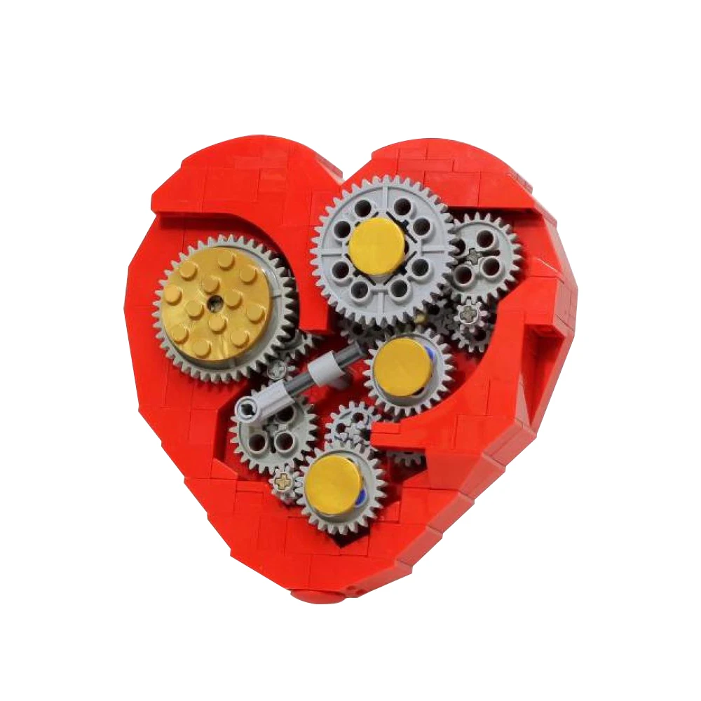 182Pcs Moc Clockwork Heart Bricks Trasportatore Time Building Block Set Giocattoli Educativi Per Regali A Sorpresa Di San Valentino