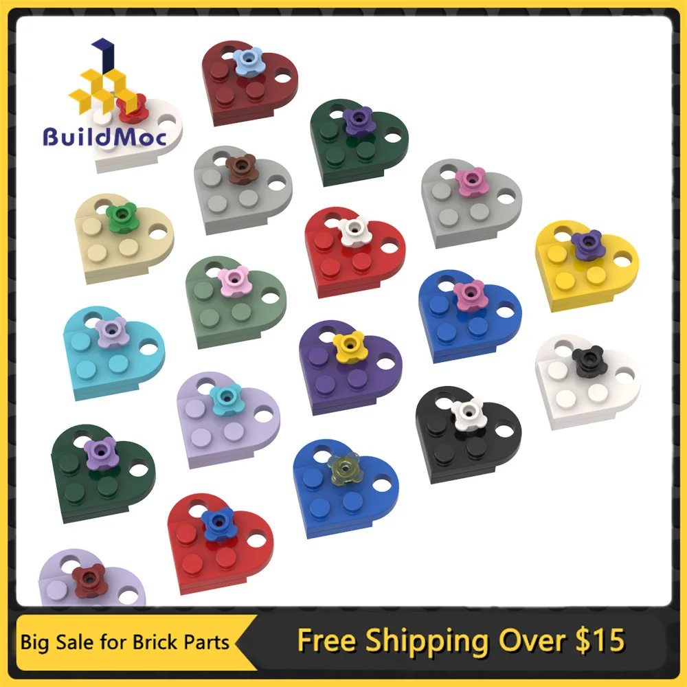 Moc 3176 Brick Heart Collana/Portachiavi Giocattoli 2X2 A Forma Di Cuore Multicolore Compatibile Giocattolo Educativo Regalo Per Bambini