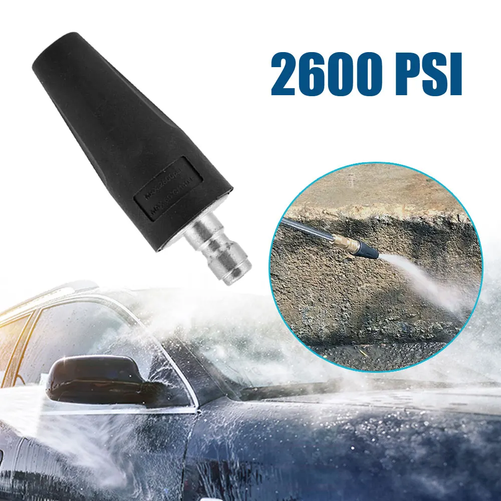 Universal Car Washing Machine Nozzle Rotating Blaster Turbo Jet Nozzle Connector 2600 Psi High Pressure Water Gun Head Washer