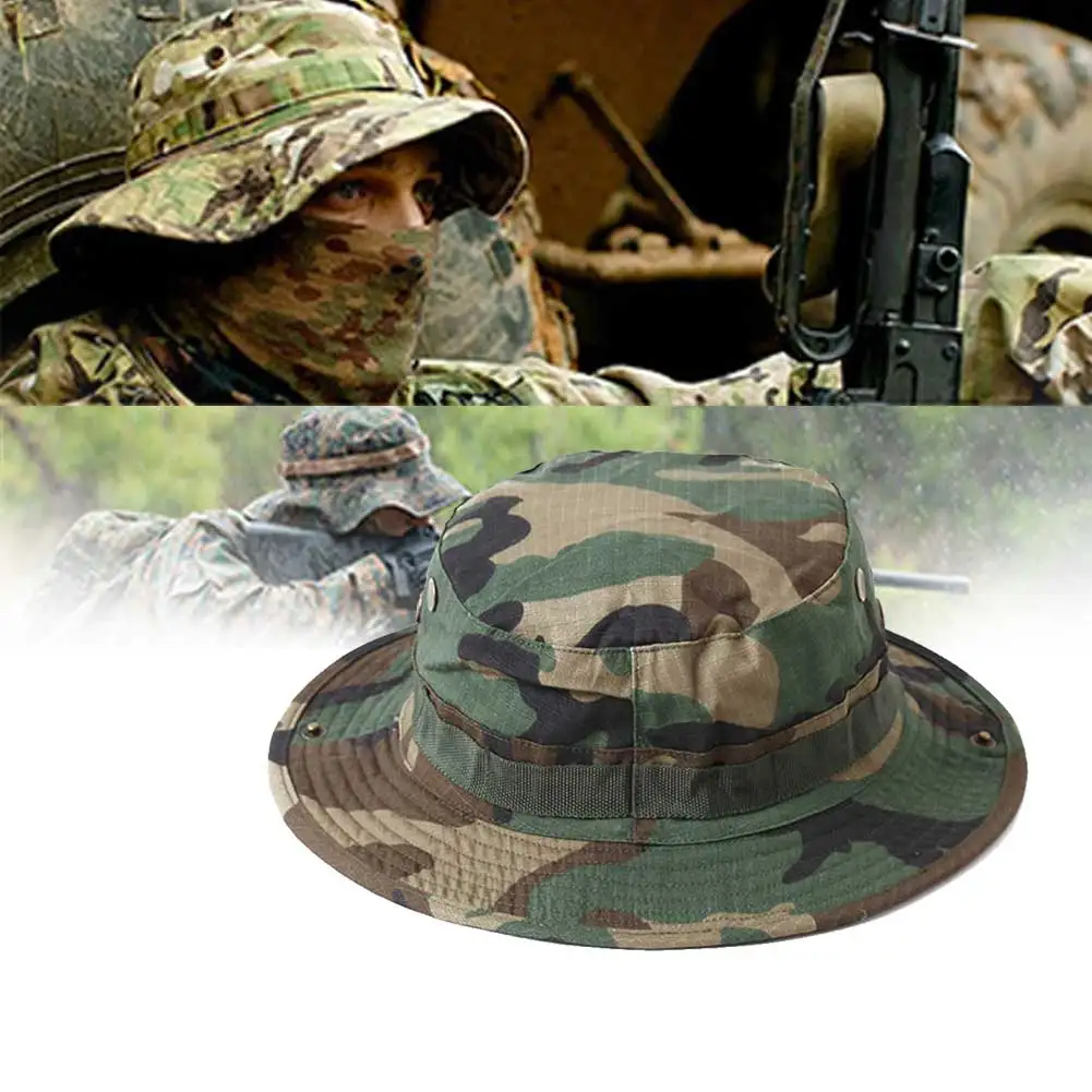 Boonie Hat Camouflage Tactical Cap Military Us Army Camo Cap Sport All'Aria Aperta Sun Bucket Cap Summer Men For Hunting Escursionismo Fishing