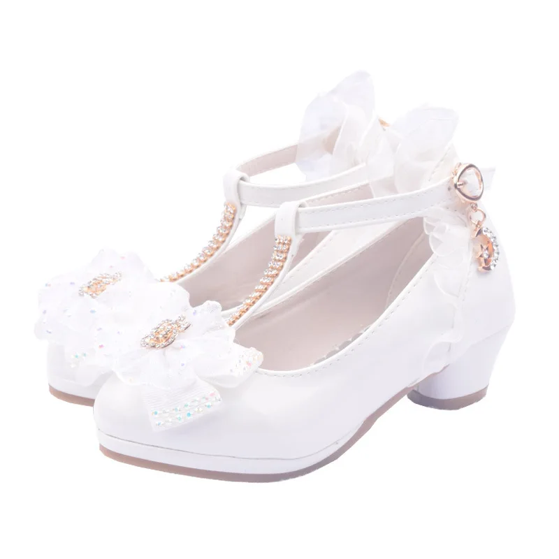 Scarpe Da Ballo Eleganti Da Principessa Con Tacco Alto Per Bambini Scarpe Da Sposa Per Bambini In Pelle Rosa Per Bambini Mary Jane Louboutin