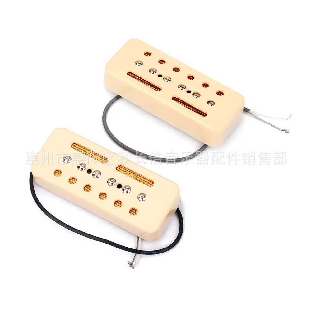 2Pcs Crema Single Coil Soap Bar Pickups Per P-90 P90 Lp Gb Parti Di Chitarra Elettrica 50Mm / 52Mm Foro