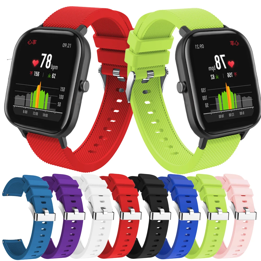 20 Millimetri Di Silicone Da Polso Watch Band Strap Per Xiaomi Huami Amazfit Gts Bip Bit Ritmo Lite Sport Braccialetto Intelligente Orologi Accessori