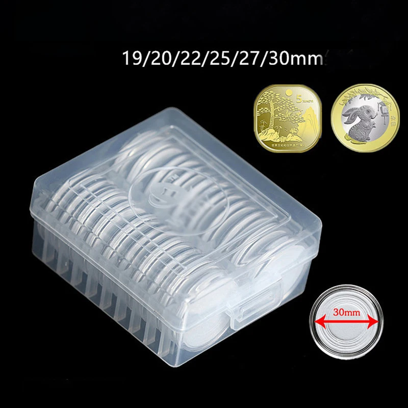 20 Celle Clear Collection Capsule Di Monete 46Mm Trasparente Eagle Coin Protector Case Storage Box Portamonete Rotondi Contenitori