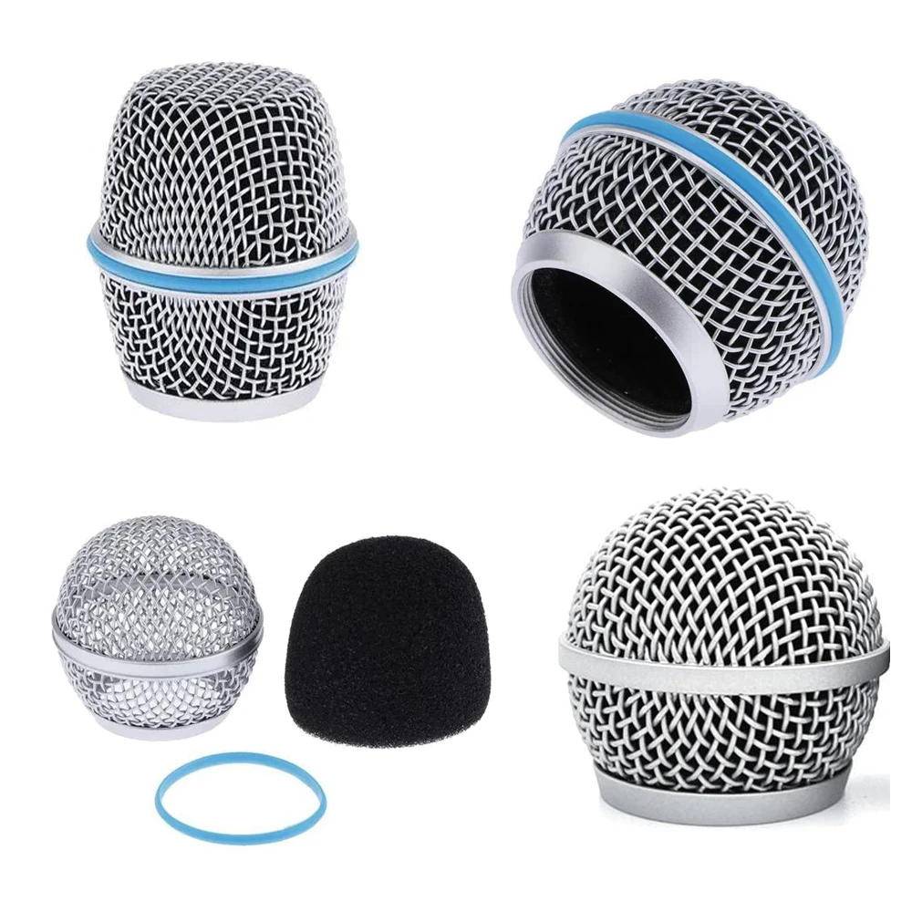 Sostituzione Del Metallo Microfono Griglia Testa A Sfera Maglia Per Bt57 Beta87A Pg58 Beta87 58 Sm Serie 58 S/Lc Bt58 Beta58 Parabrezza 2 Pezzi