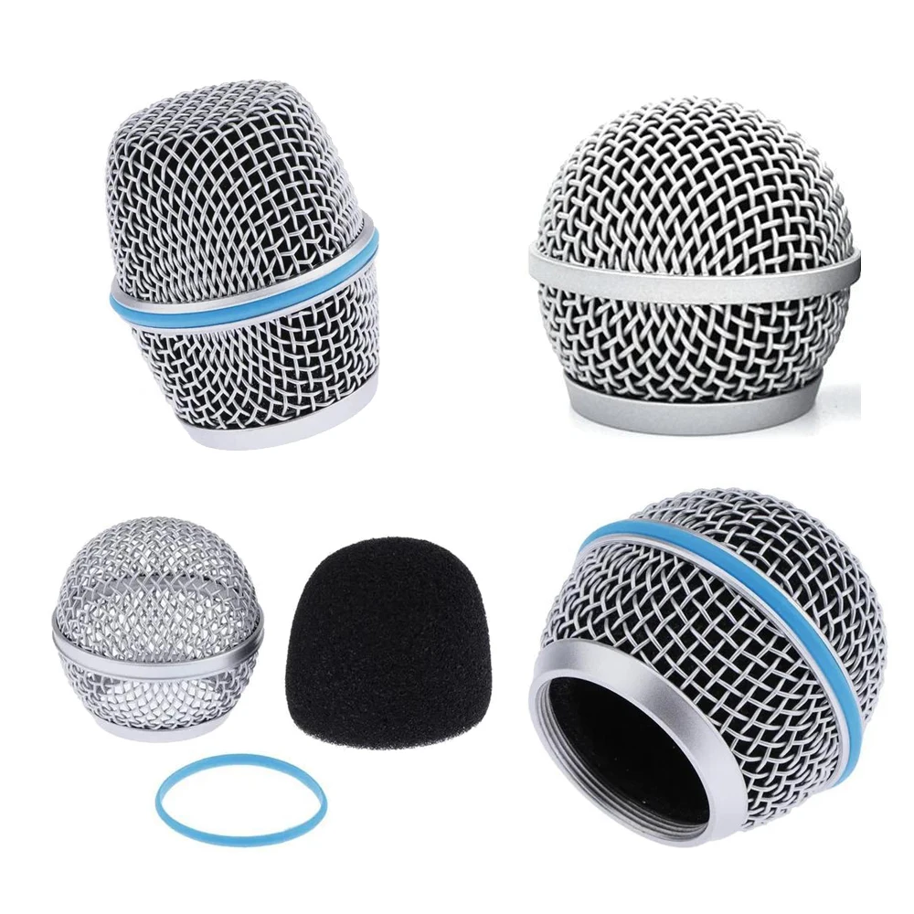 2 Pezzi Griglia Metallica Testa A Sfera Maglia Parabrezza Spugna Per Sm Serie Bt57 Beta87A Pg58 Beta87 58 58S/Lc Bt58 Beta58 Microfono