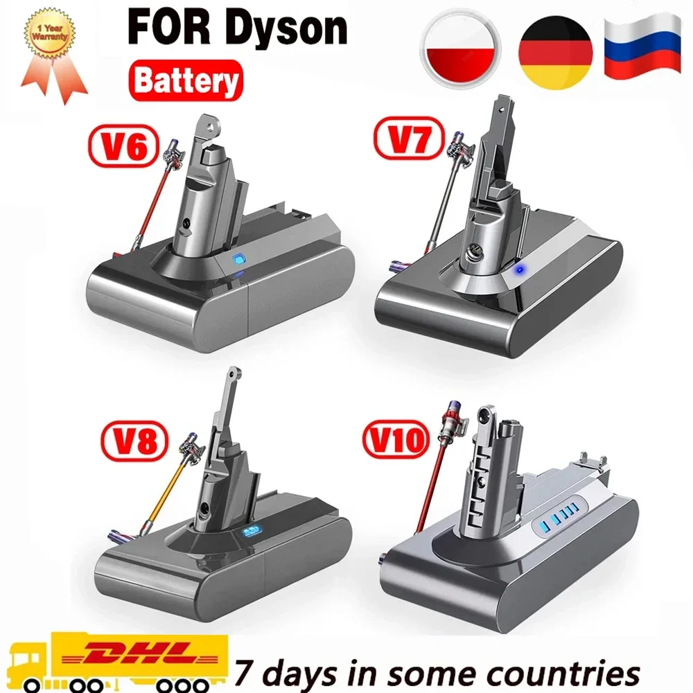 Batteria Per Aspirapolvere Per Dyson V6 V7 V8 V10 Serie 11 Sv07 Sv09 Sv10 Sv12 Dc62 Animal Fluffy Range Bateria Extra Ricaricabile