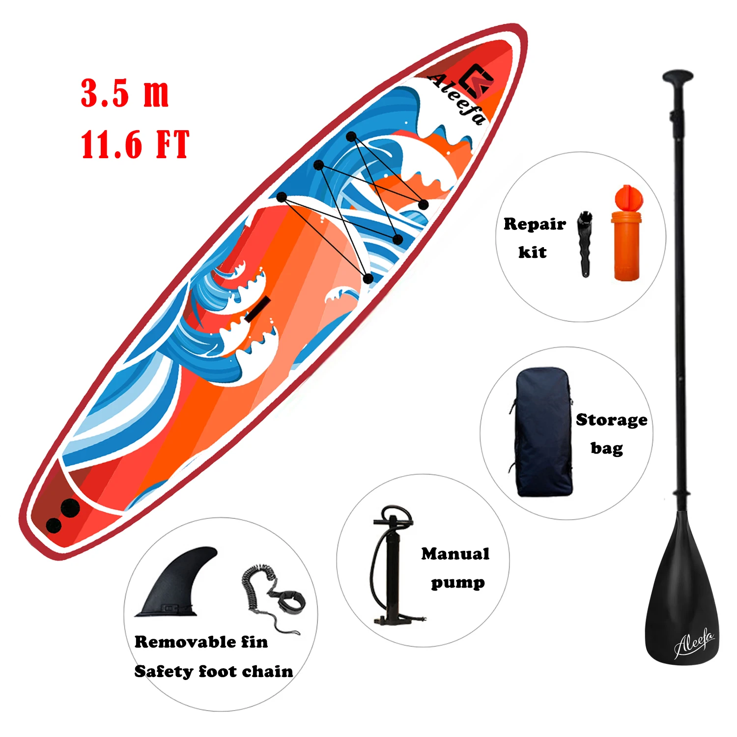 11.6Ft/3.5M Di Larghezza Sup Board Paddle Gonfiabile Tavola Da Surf A Doppio Strato Inflat Surf Stand Up Gonflable