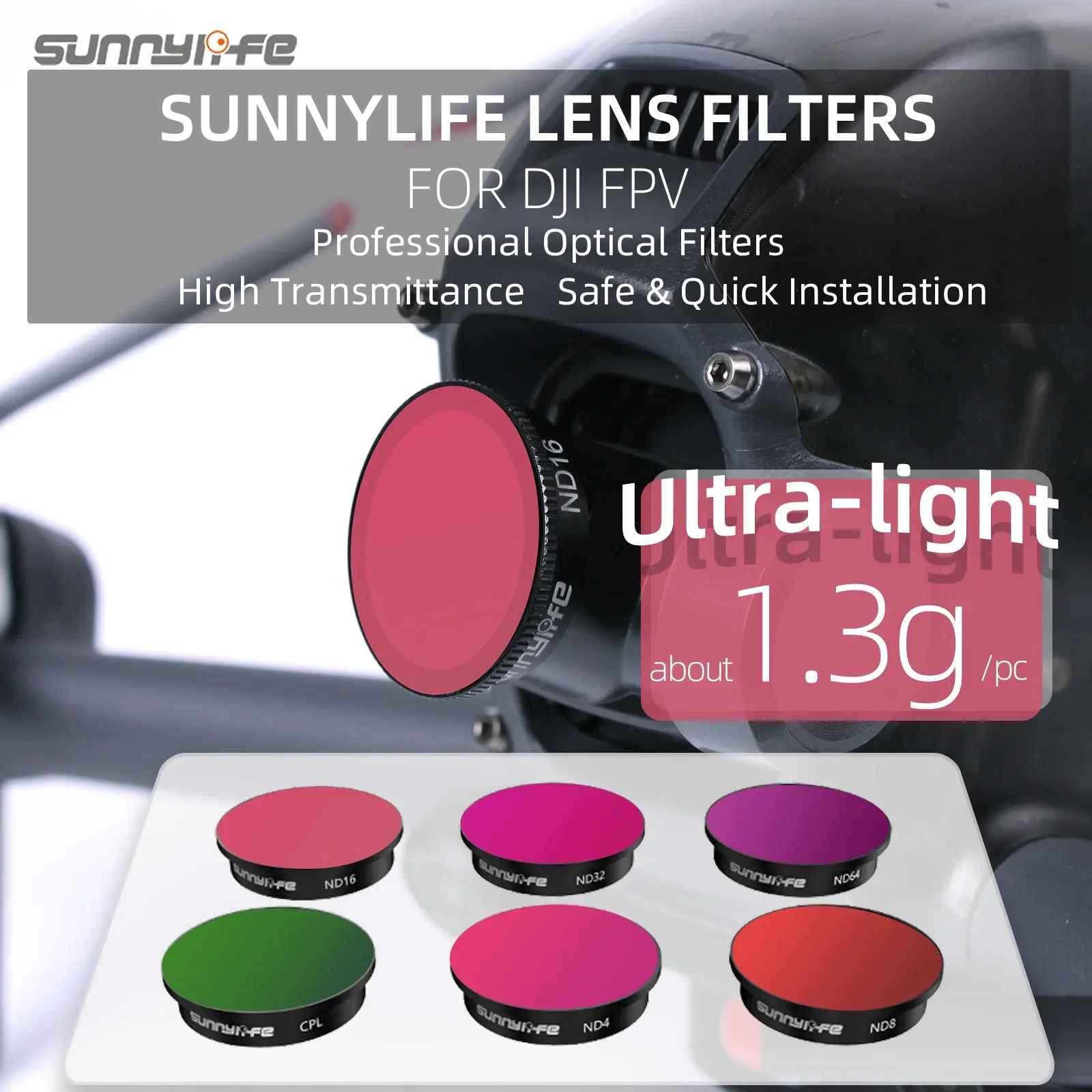 Per Dji Fpv Drone Camera Gimbal Lens Filter Cpl Nd Camera Lens Sunhood Protector Per Dji Fpv Combo Drone Accessori