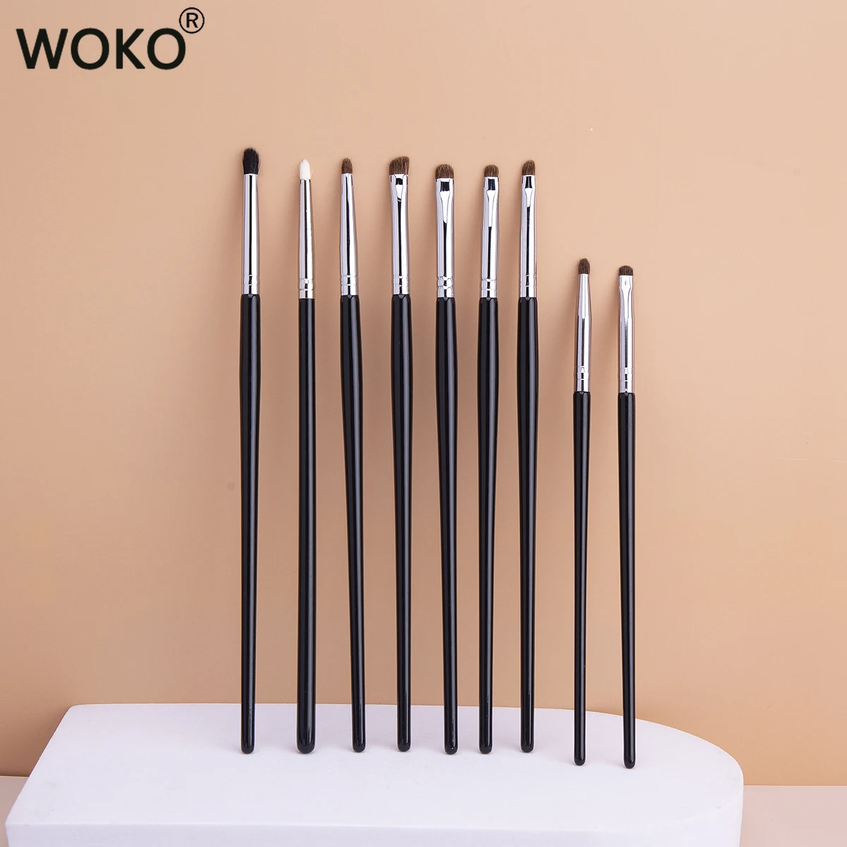 9Pcs Eyeliner Smudge Brush Precision Smudge Set Di Pennelli Per Trucco Crine Di Cavallo Ombretto Pennello Per Sbavature Piccoli Pennelli Per Trucco Sm