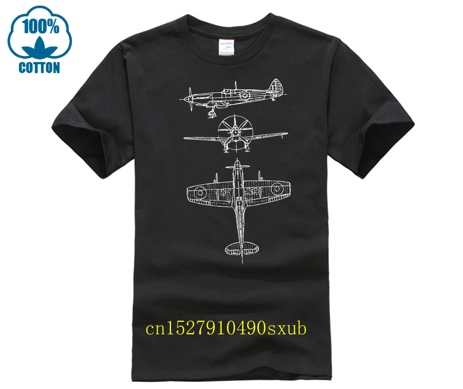 Progetti Di Aerei Spitfire Magliette Pilota Spitfire Airplane Maglietta Fotografica Vintage Di Piccole Dimensioni Per Uomo