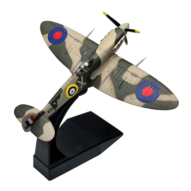 1:72 Scala 1/72 Wwii British Spitfire Fighter Plane Diecast Metal Airplane Aircraft Ornament Model Boy Birthday Toy Gift