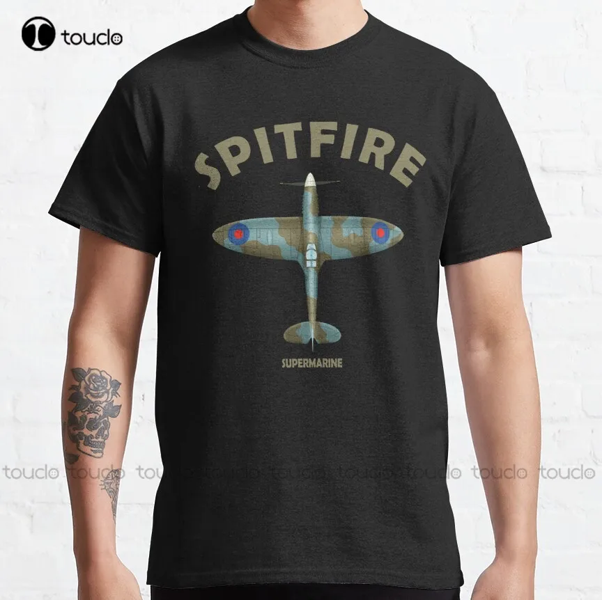 The Spitfire Blueprint Supermarine Spitfire, Spitfire, Aereo T-Shirt Classica Maglietta Oversize Magliette Divertenti A Maniche Corte Novità