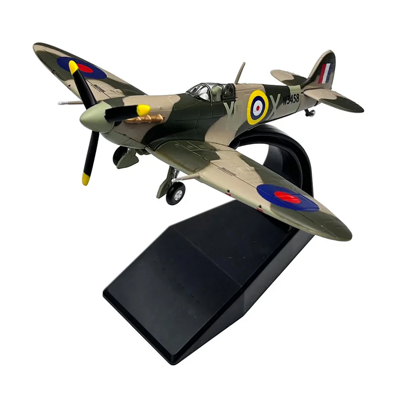 1:72 Scala 1/72 Wwii British Spitfire Fighter Plane Diecast Metal Airplane Aircraft Ornament Model Boy Birthday Toy Gift