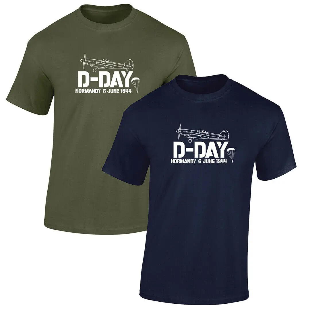 T-Shirt Spitfire Rafa D-Day Anniversary Royal Air Force Associazione Uomo T-Shirt Manica Corta Casual O-Collo In Cotone T-Shirt Estiva